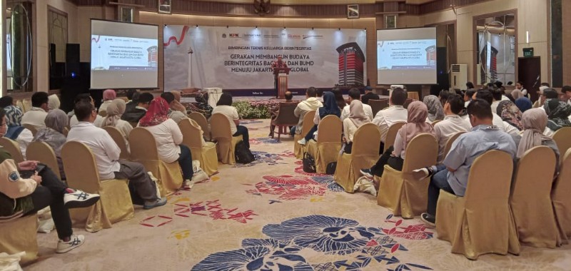 Inspektur DKI Dhani Sukma memberi sambutan di acara Bimbingan Teknis Keluarga Berintegritas dengan tema "Gerakan Membangun Budaya Berintegritas bagi ASN dan BUMD menuju Jakarta Kota Global", Rabu (4/12/2024). *ist