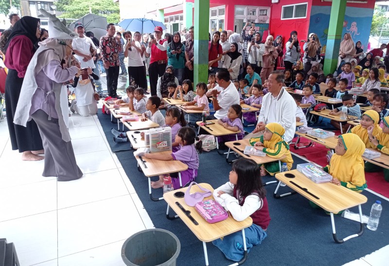 Gerakan Literasi Dinas Perpustakaan di Rusun Marunda, Sabtu (22/2/2025). *ist