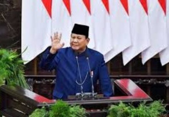 Presiden Prabowo Subianto menyampaikan pidato kenegaraan di MPR pada Sabtu (16/8/2025). *ist