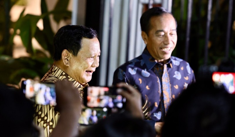 Mantan Presiden Jokowi kunjungi Prabowo di kediamannya Jl Kertanegara, Sabtu (4/10/2025). *ist