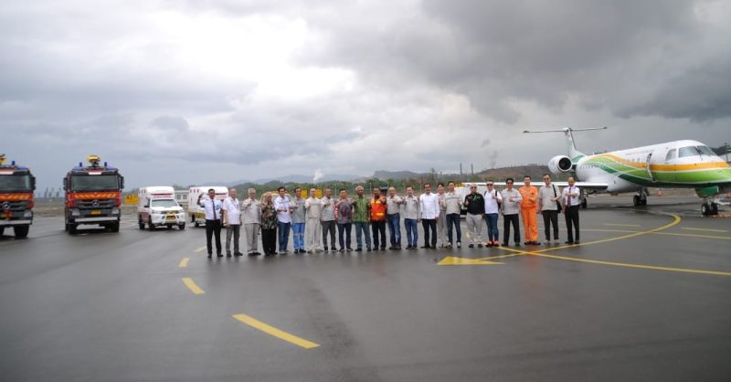 Bandar Udara Kawasan Industri PT Indonesia Morowali Industrial Park (IMIP), mulai resmi dioperasikan pada Kamis (3/10/2019). Peresmian dilakukan bertepatan dengan hari jadi Kawasan Industri IMIP yang keenam tahun. *Kabar Selebes.