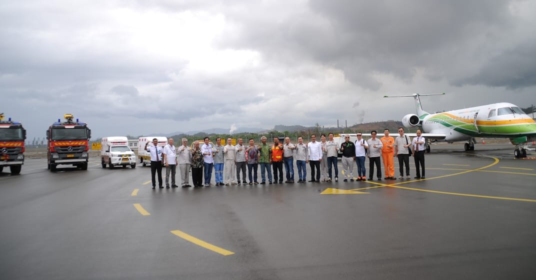 Bandar Udara Kawasan Industri PT Indonesia Morowali Industrial Park (IMIP), mulai resmi dioperasikan pada Kamis (3/10/2019). Peresmian dilakukan bertepatan dengan hari jadi Kawasan Industri IMIP yang keenam tahun. *Kabar Selebes.