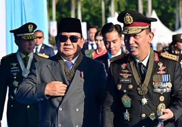 Presiden Prabowo bersama Kapolri Listyo SP. *Ist