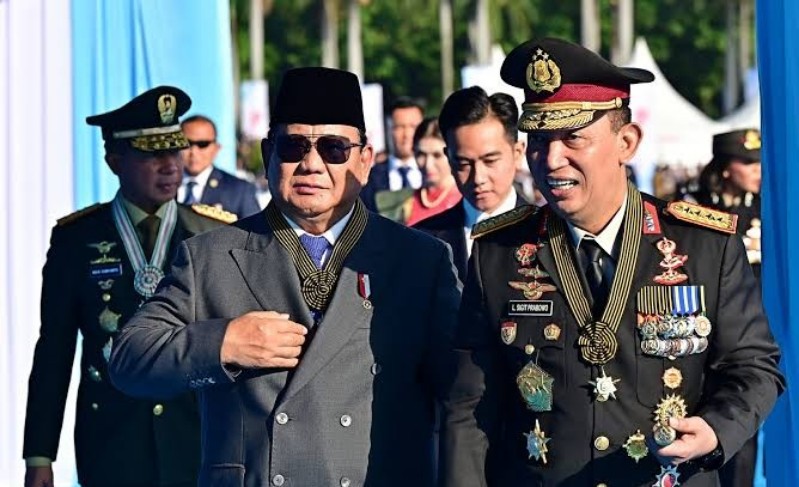 Presiden Prabowo bersama Kapolri Listyo SP. *Ist