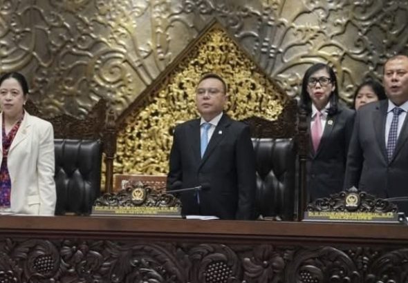 Wakil Ketua DPR RI Sufmi Dasco Ahmad menghadiri Rapat Paripurna DPR RI ke - 17 Masa Persidangan IV Tahun Sidang 2025-2026, di ruang rapat Paripurna, Gedung Nusantara II Senayan Jakarta, Selasa (21/4/2026). *facebook/dascoahmad
