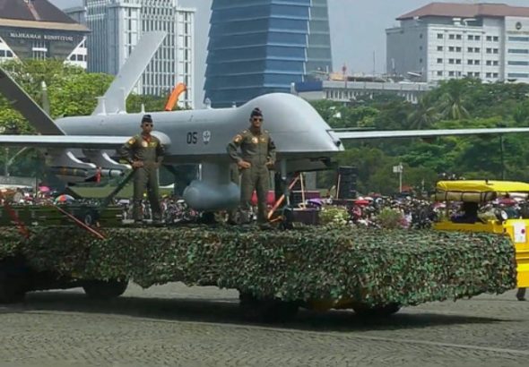 Penampakan drone milik TNI dalam defile HUT TNI beberapa waktu lalu. *Ist