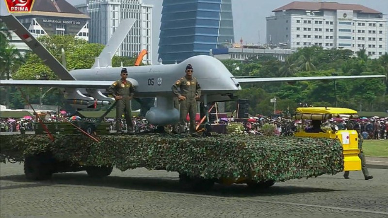 Penampakan drone milik TNI dalam defile HUT TNI beberapa waktu lalu. *Ist