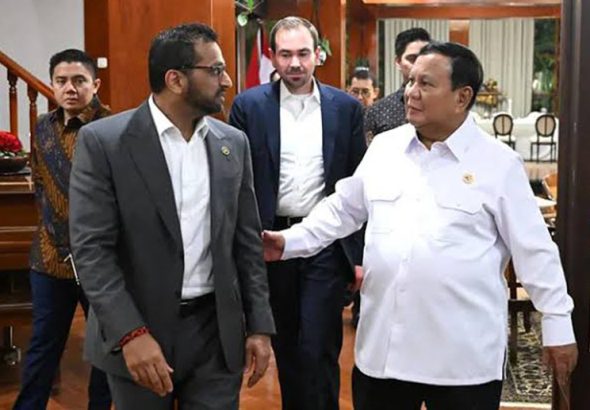 Presiden Prabowo Subianto menerima kunjungan kehormatan Direktur Federal Bureau of Investigation (FBI) Amerika Serikat, Kash Patel, di Kertanegara, Jakarta, pada Rabu (22/07/2026). *foto: kemensesneg