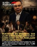 Flayer yang beredar di media sosial menuding Sufmi Dasco Ahmad ikut cawe - cawe dalam Muktamar NU ke-35. *Ist