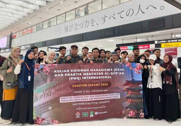 Sebanyak 26 orang rombongan terdiri dari dosen dan mahasiswa Universitas PTIQ bertolak ke Jepang untuk melakukan kerja sama dan pengabdian masyarakat. *ist
