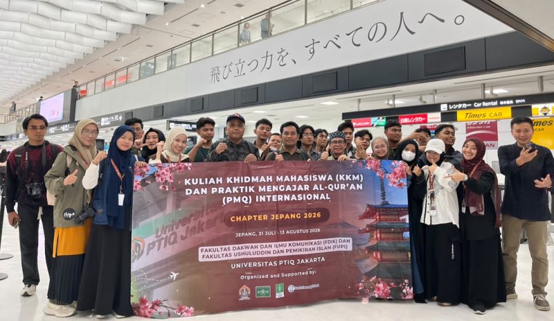 Sebanyak 26 orang rombongan terdiri dari dosen dan mahasiswa Universitas PTIQ bertolak ke Jepang untuk melakukan kerja sama dan pengabdian masyarakat. *ist